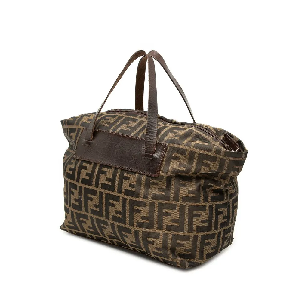 Fendi Zucca Canvas Handbag Brown Very good - Back View
