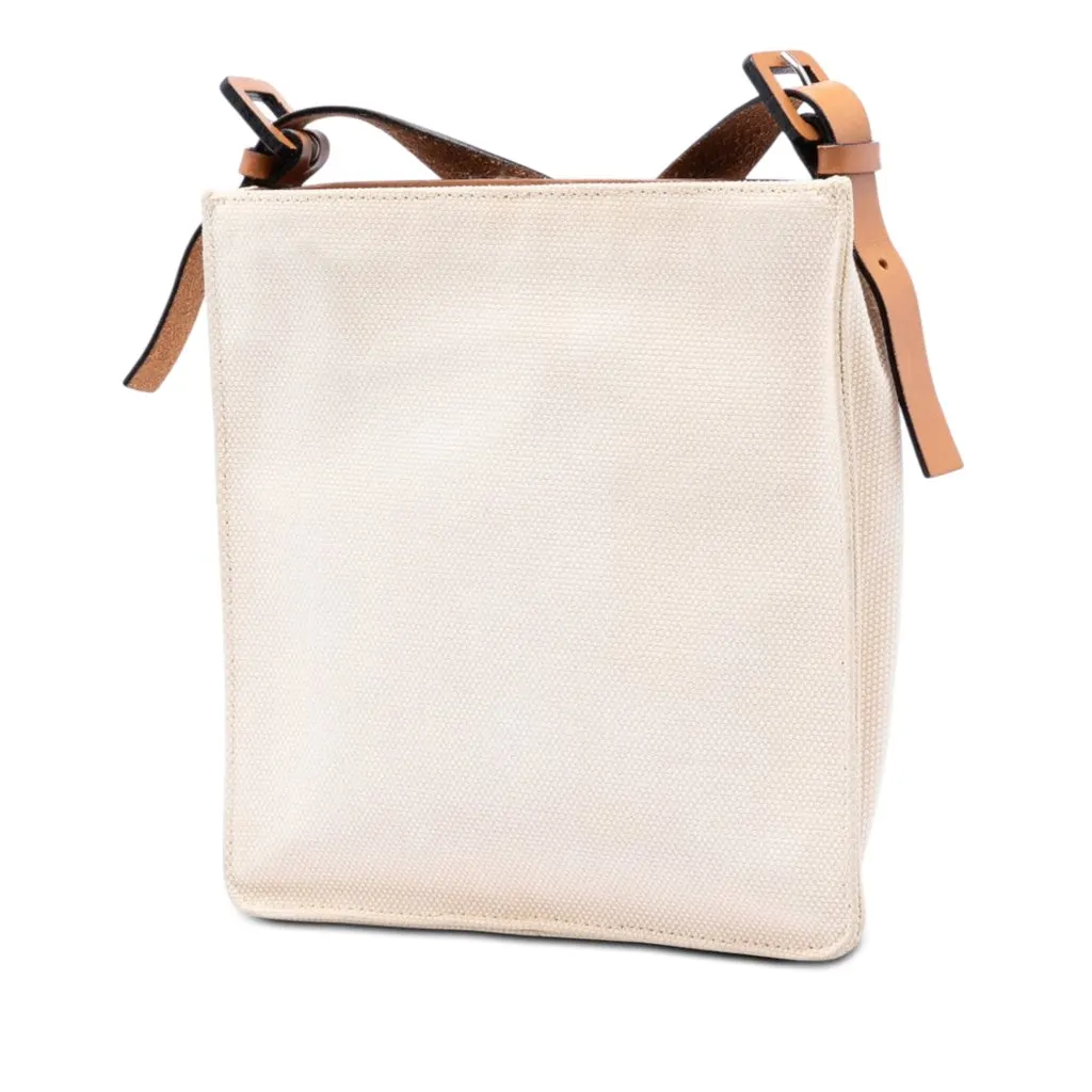 Fendi Canvas FF Crossbody White Very good - Back View