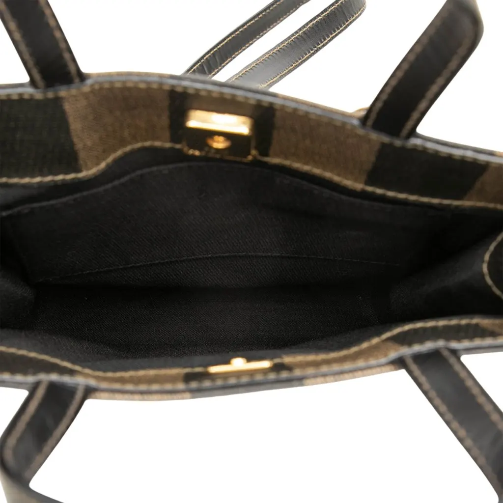 Fendi Mini Pequin Coated Canvas Convertible Backpack Black Very good - Model View