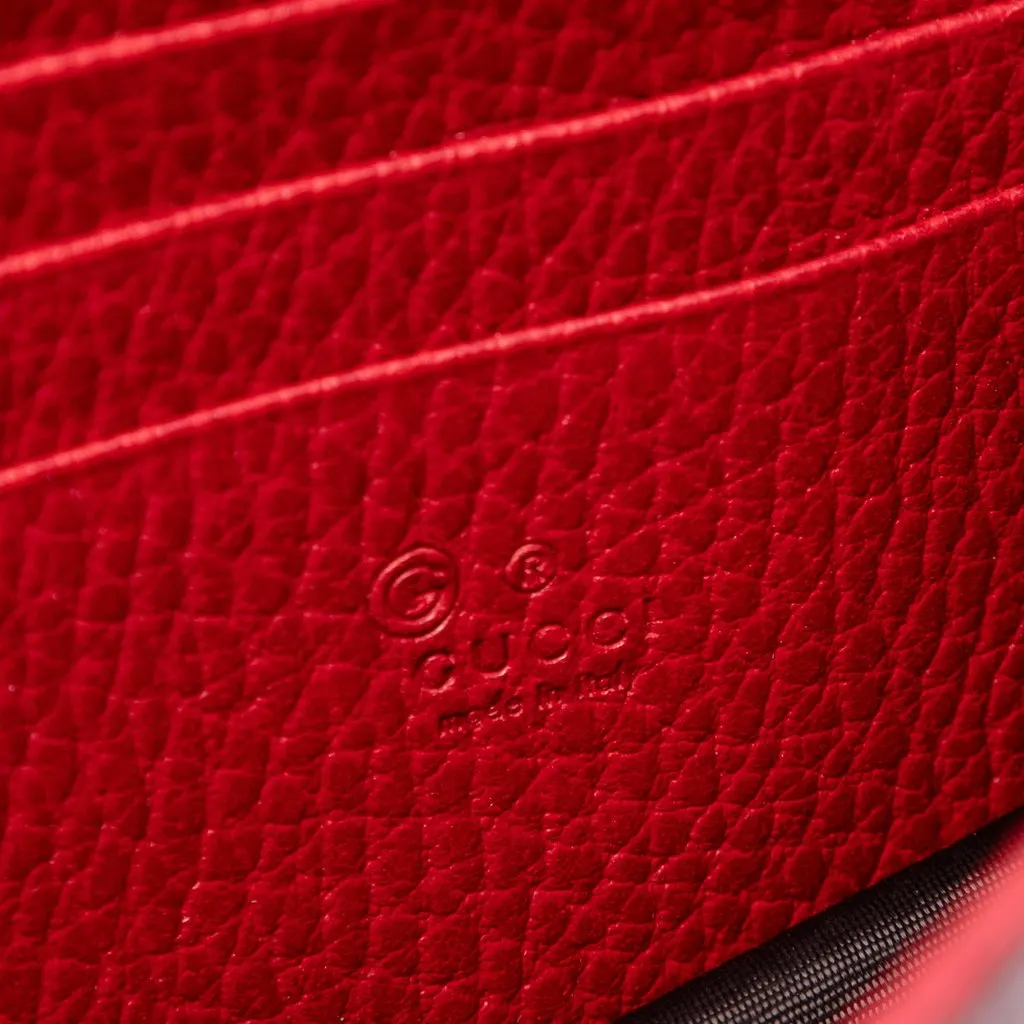 Gucci Dollar Calfskin Interlocking G Wallet on Chain Red Leather Very good - Box View