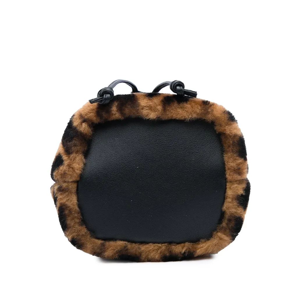 Fendi Mini Zucca Shearling Mon Tresor Bucket Bag Brown Fur Very good - Inside View
