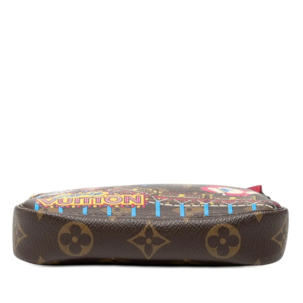 Louis Vuitton Monogram Vivienne Christmas Roller Coaster Mini Pochette Accessoires Brown Very good - Inside View