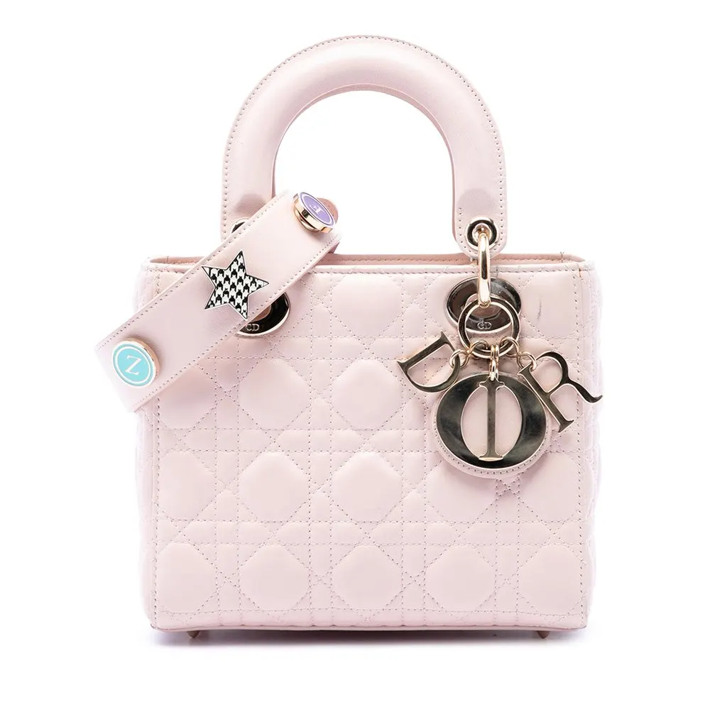 Dior Small Lambskin Cannage My ABCDior Lady Dior Pink Leather Very good - Front View