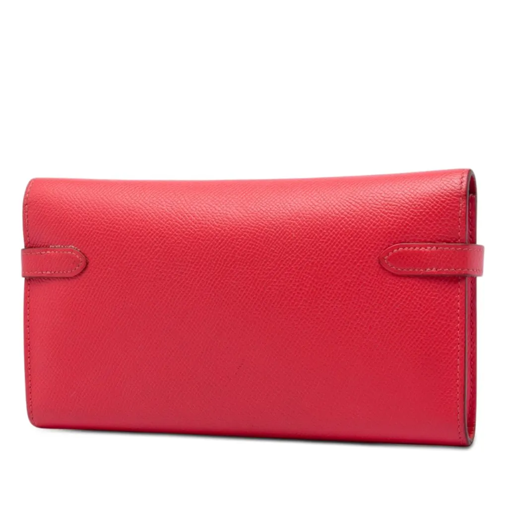 Hermès Epsom Mysore Kelly Longue Wallet Red Leather Very good - Back View