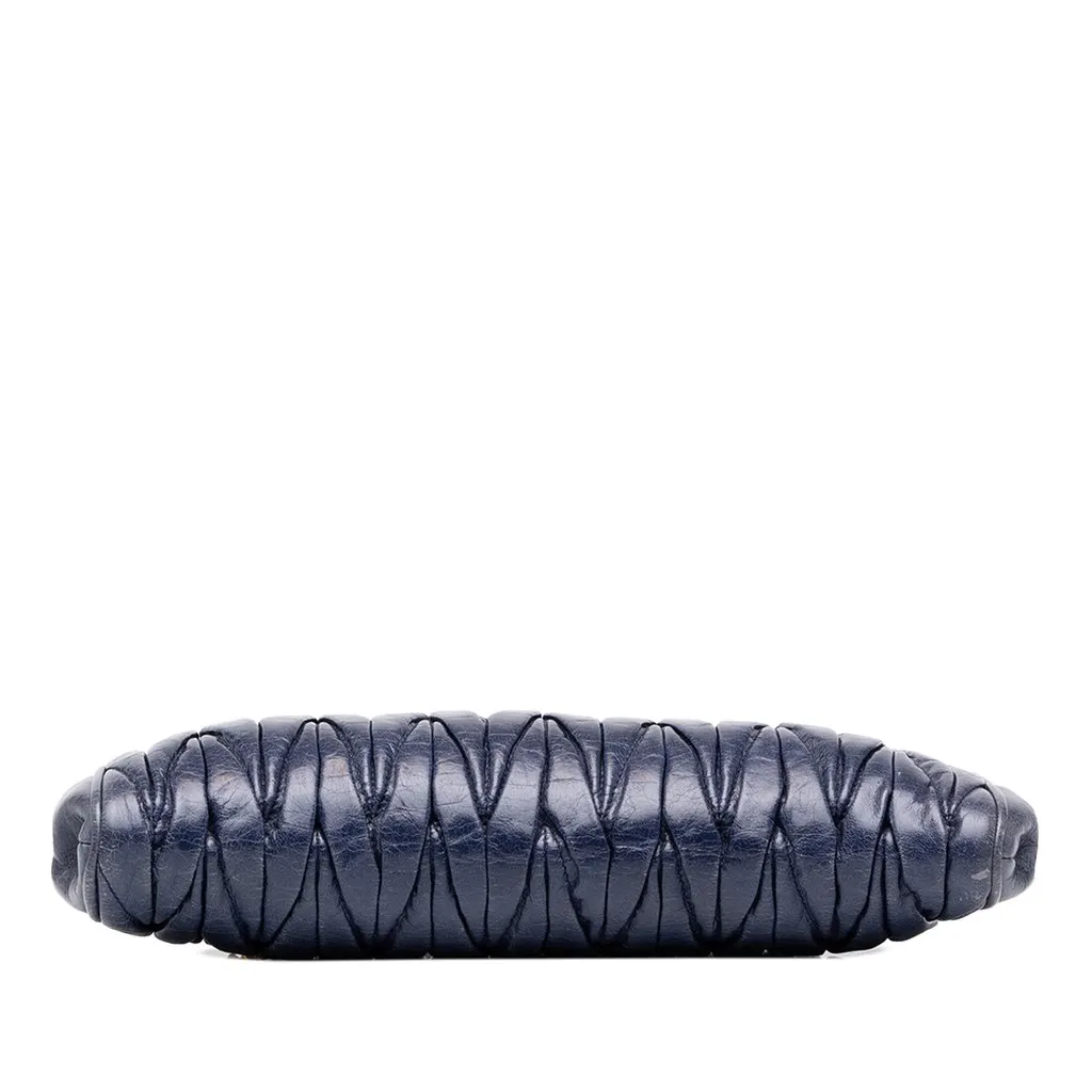 Miu Miu Matelasse Nappa Clutch Blue Leather Very good - Inside View