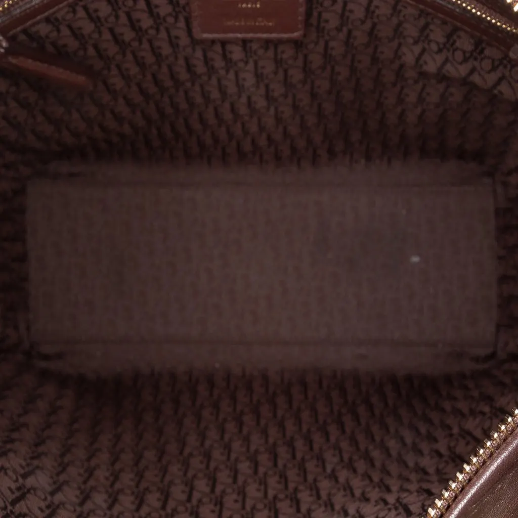 Dior Large Lambskin Cannage Lady Dior Brown Leather Very good - Model View
