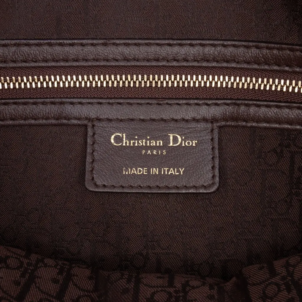 Dior Large Lambskin Cannage Lady Dior Brown Leather Very good - Box View
