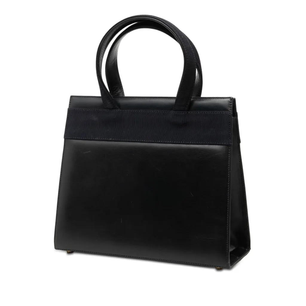 Ferragamo Leather Vara Bow Satchel Black Leather Very good - Back View