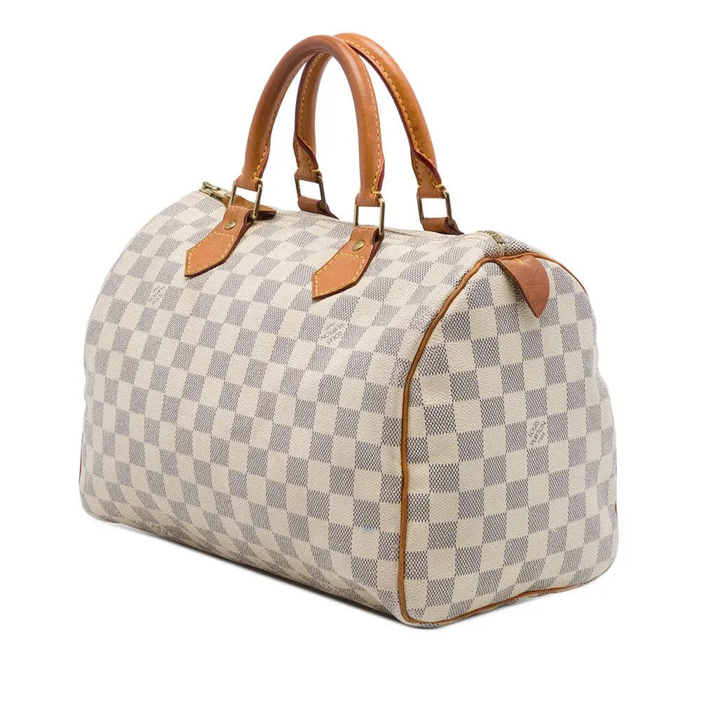 Louis Vuitton Damier Azur Speedy 30 White Canvas Very good - Back View