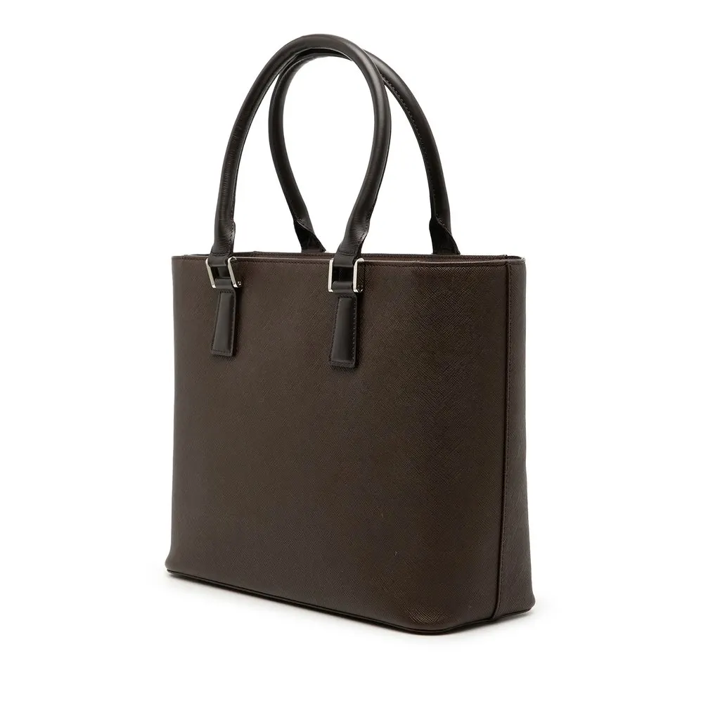 Burberry Leather Tote Brown Leather Good - Back View