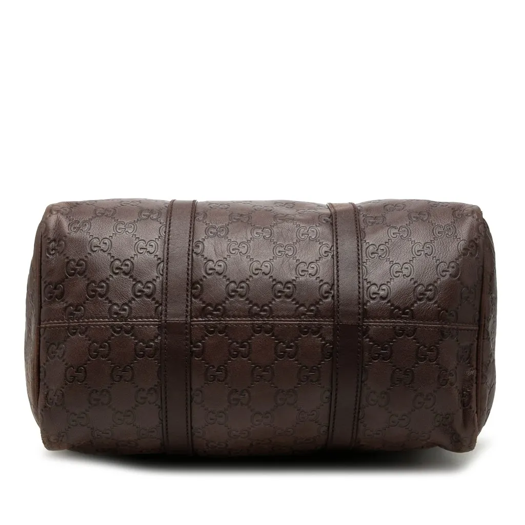Gucci Medium Guccissima Joy Boston Bag Brown Leather Good - Inside View