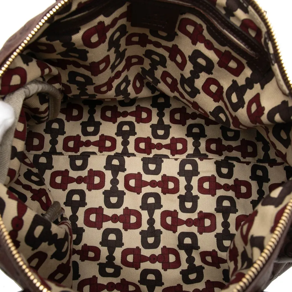 Gucci Medium Guccissima Joy Boston Bag Brown Leather Good - Model View