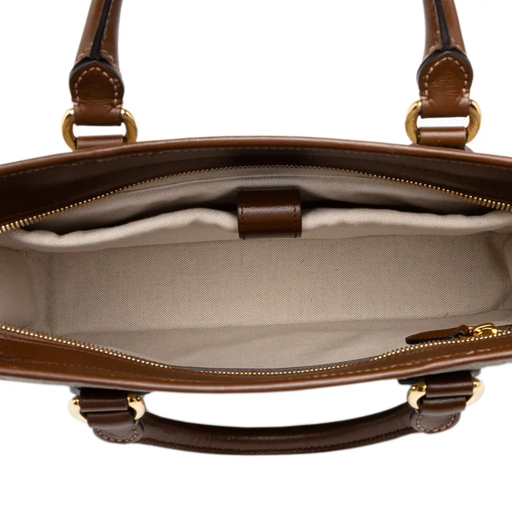 Gucci GG Supreme Interlocking G Laptop Bag Beige Canvas Very good - Model View