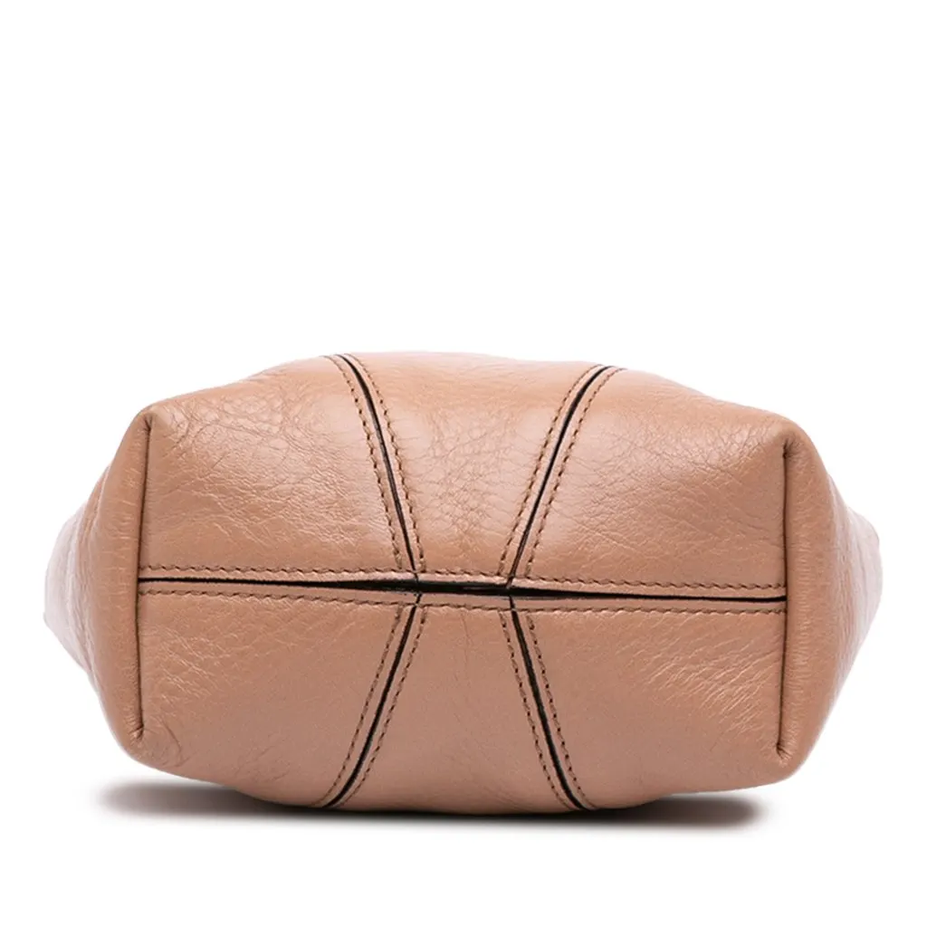 Chloé Small Grained Calfskin Spin Satchel Brown Leather Very good - Inside View