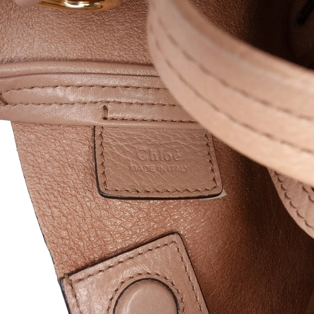 Chloé Small Grained Calfskin Spin Satchel Brown Leather Very good - Box View