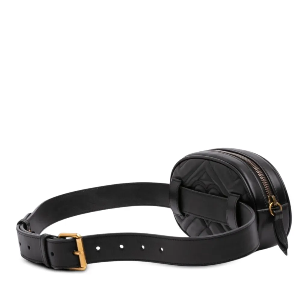 Gucci GG Marmont Matelasse Calfskin Belt Bag Black Leather Very good - Back View