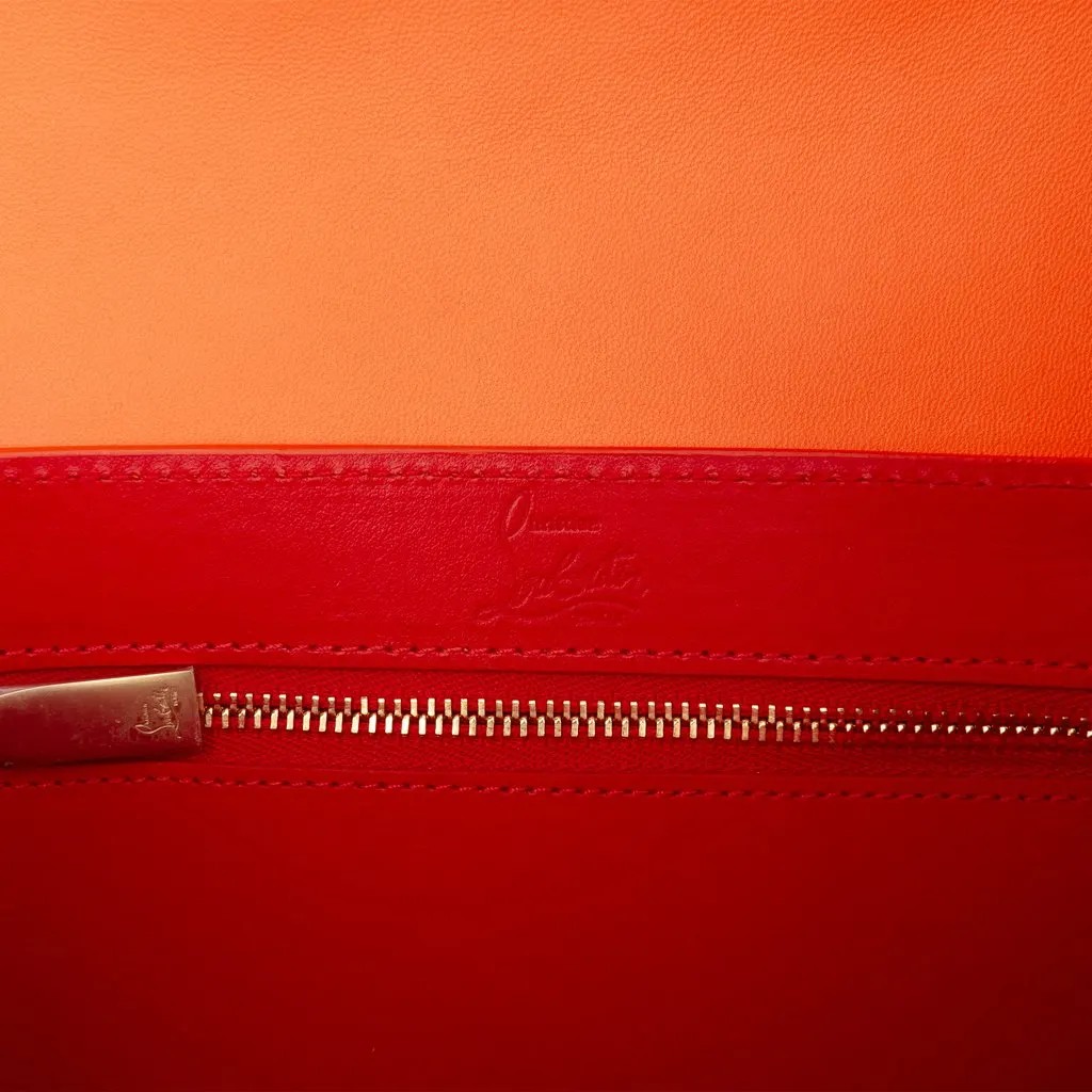 Christian Louboutin Small Croc Embossed Trimmed Crystal Embellished Leather Loubi54 Giddy Crossbody White Leather Very good - Box View