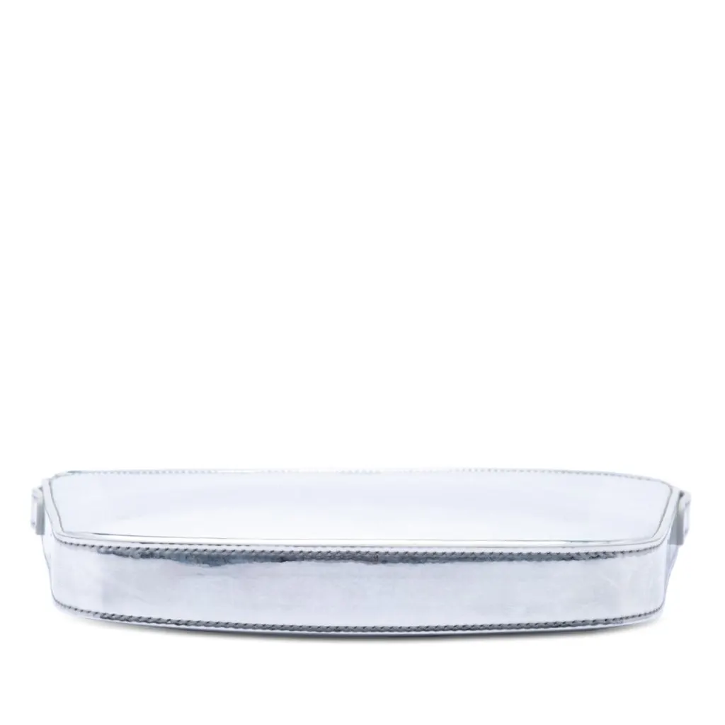 Celine Medium Metallic Leather Croque Shoulder Bag Silver Leather Very good - Inside View