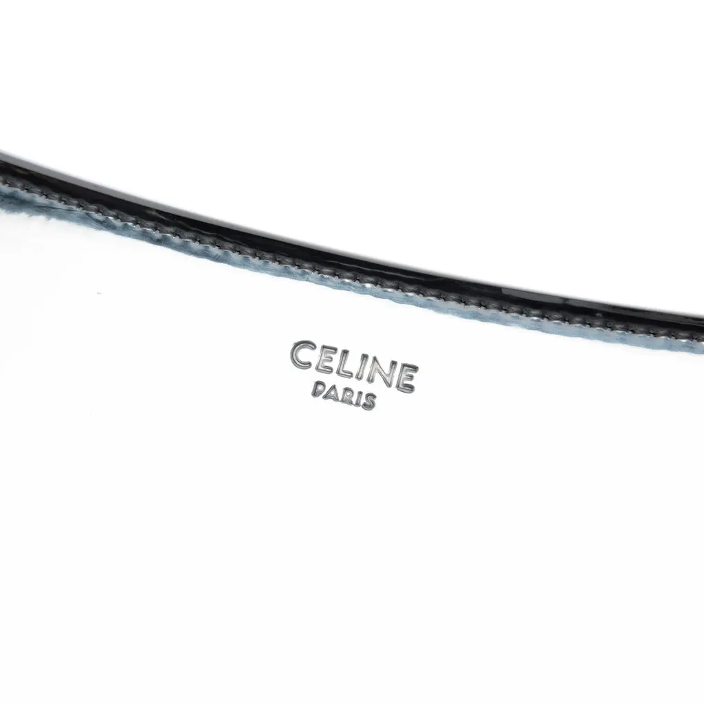 Celine Medium Metallic Leather Croque Shoulder Bag Silver Leather Very good - Box View