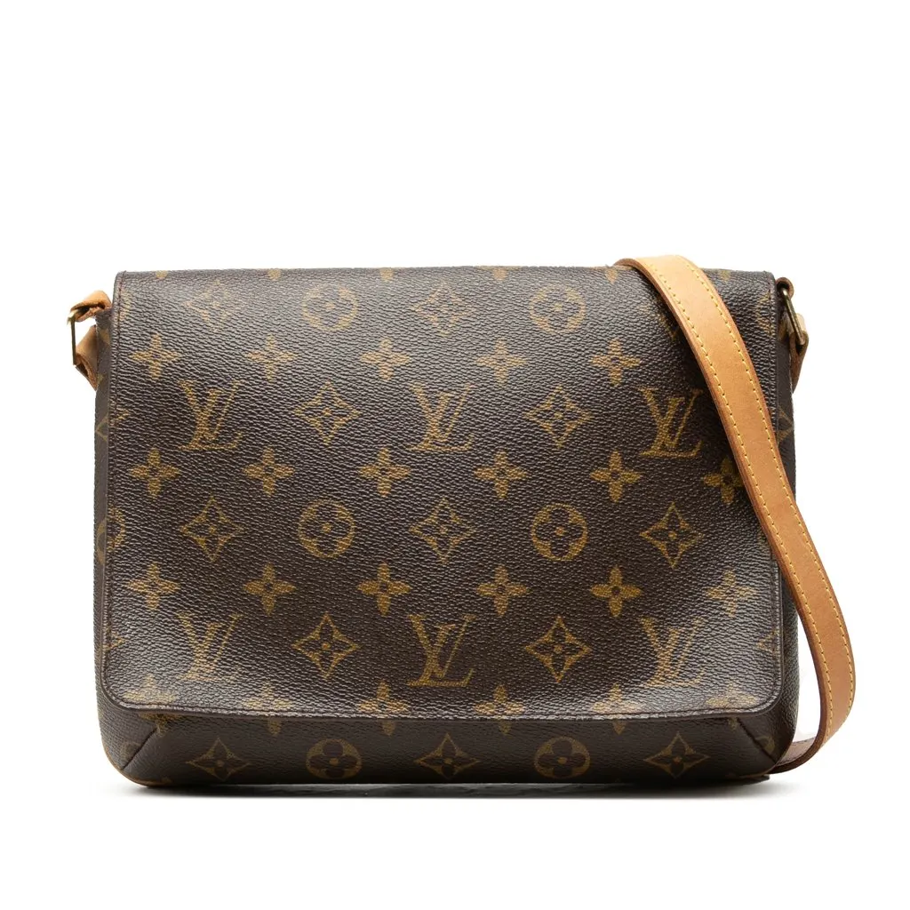 Louis Vuitton Monogram Musette Tango Long Strap Brown Canvas Good - Front View