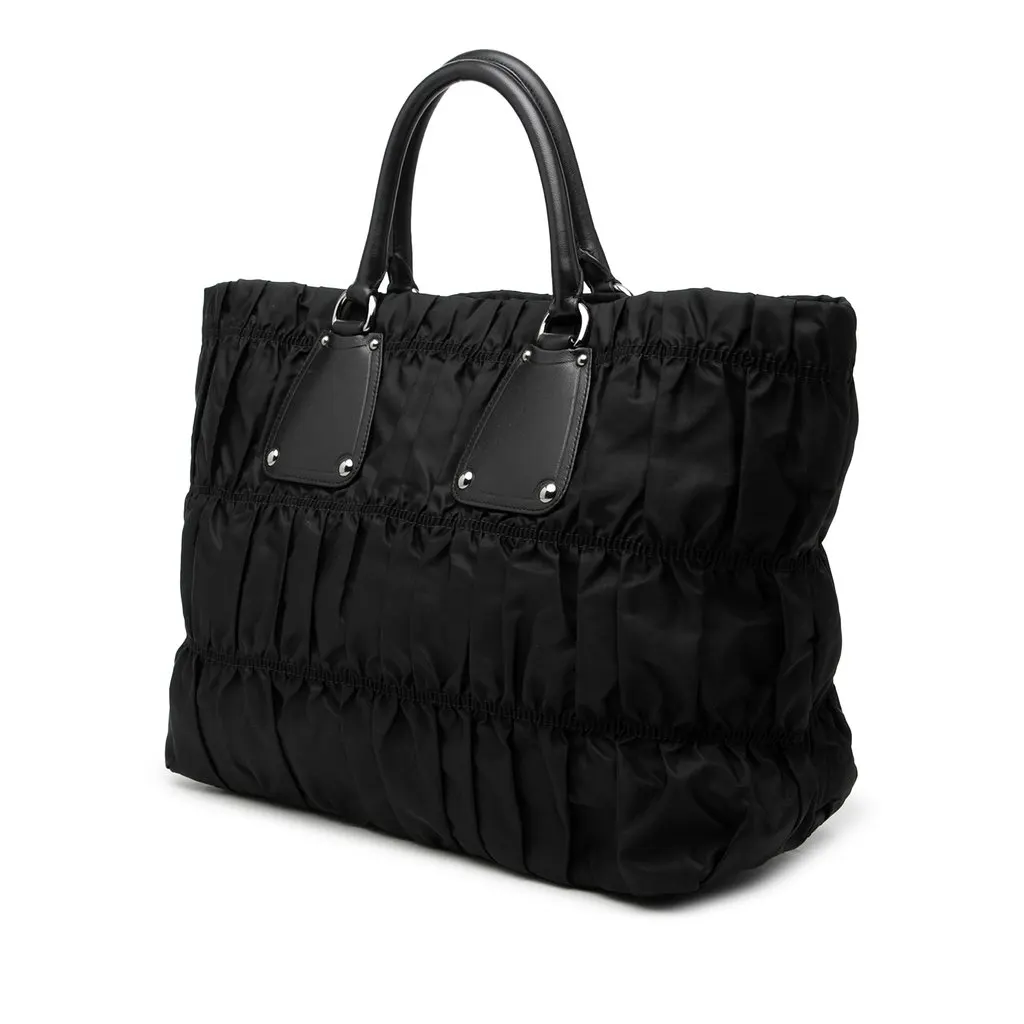Prada Tessuto Gaufre Tote Black Polyamide Good - Back View
