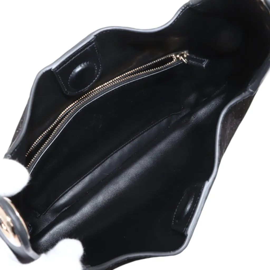 Gucci Medium Micro GG Suede B Hobo Black Leather Very good - Box View