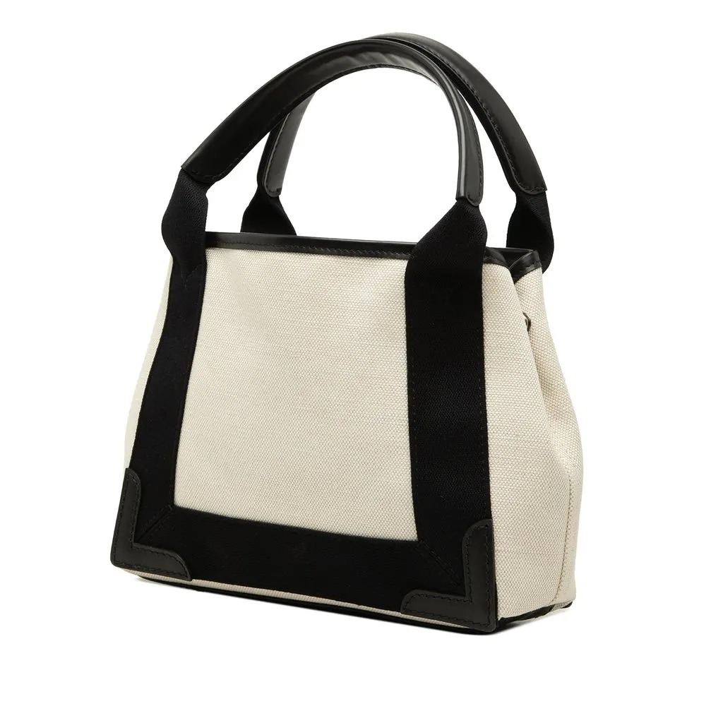 Balenciaga Canvas Navy Cabas Satchel XS Brown Canvas Very good - Back View