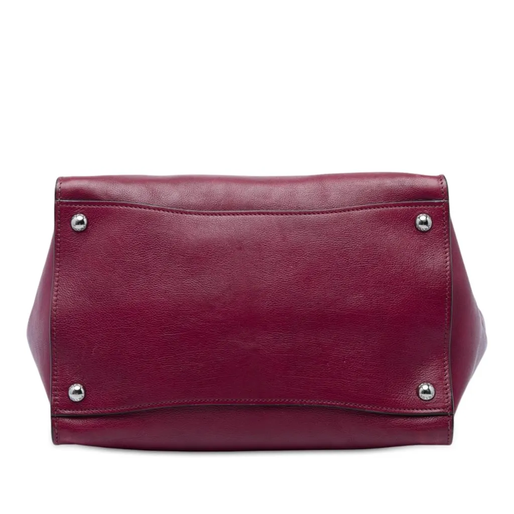 Prada Glace Calf Twin Pocket Double Handle Satchel Red Leather Good - Inside View
