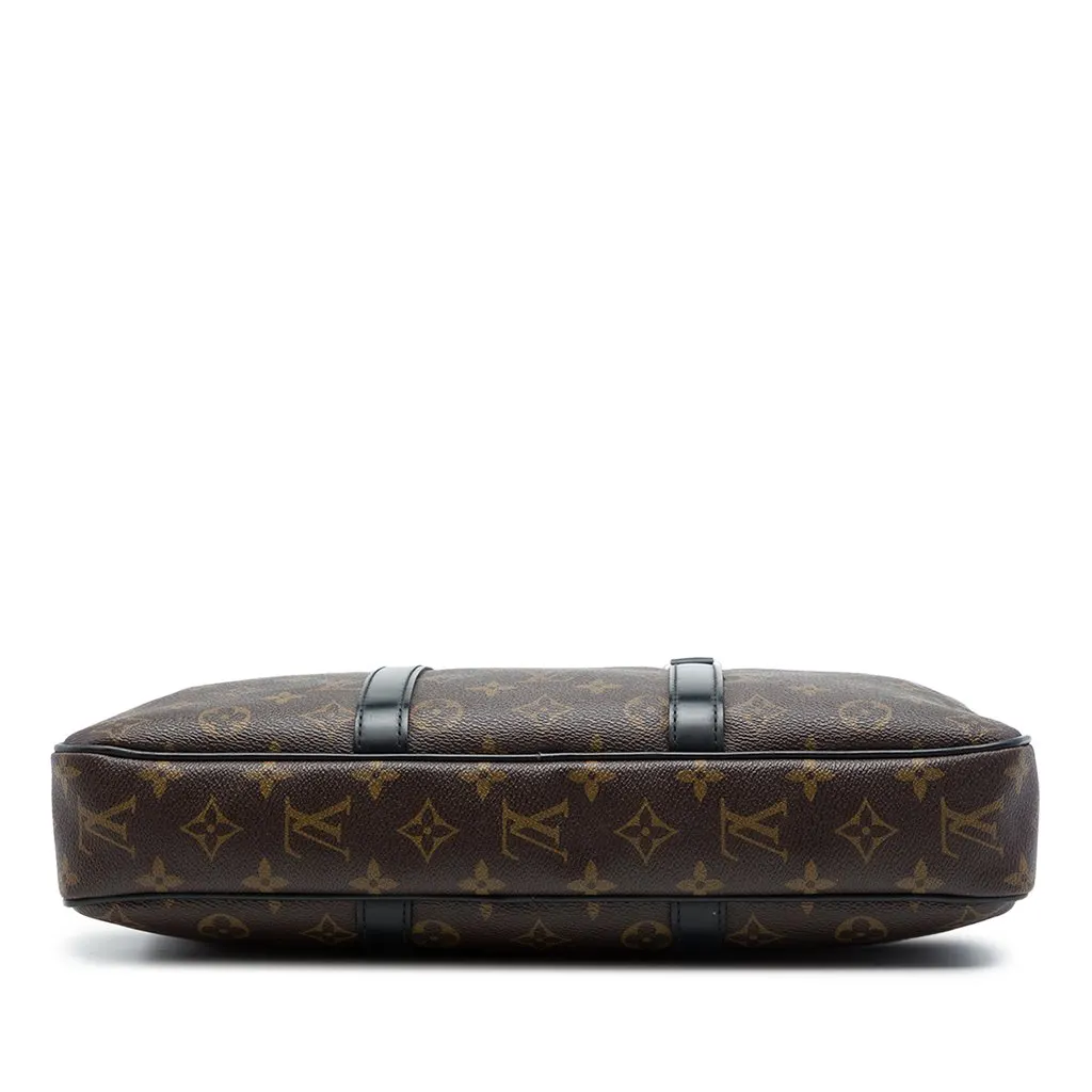 Louis Vuitton Monogram Macassar Porte Documents Jour Brown Canvas Very good - Inside View
