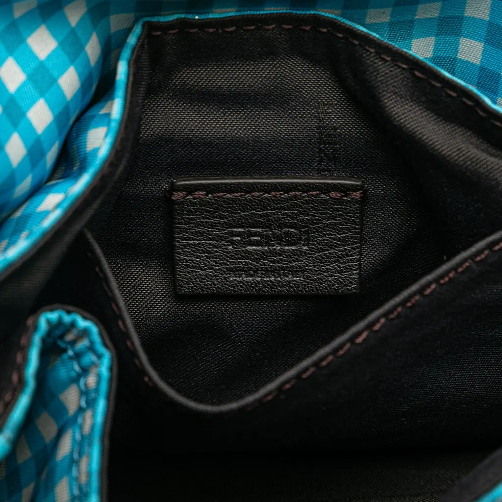 Fendi Joshua Vides Mini Nylon Convertible Baguette Satchel Blue Very good - Box View