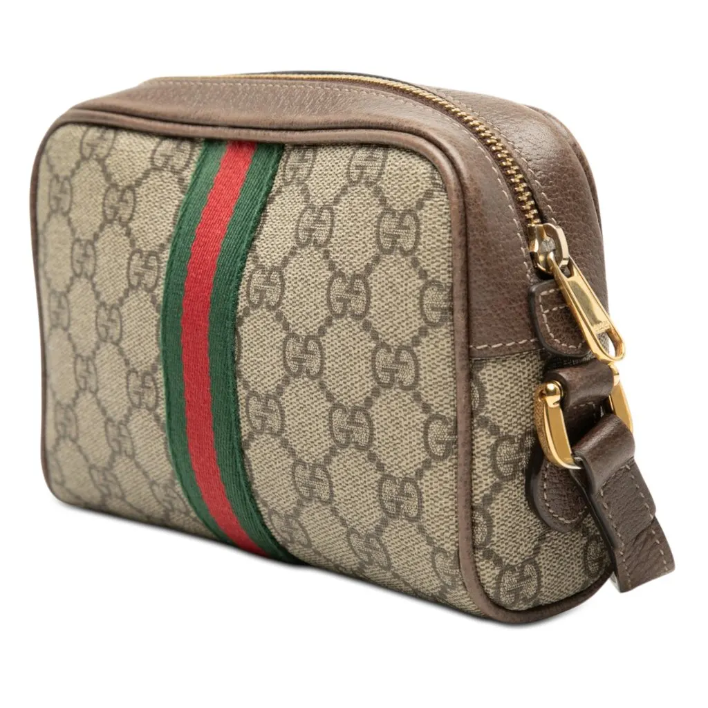 Gucci Mini GG Supreme Web Ophidia Crossbody Beige Very good - Back View