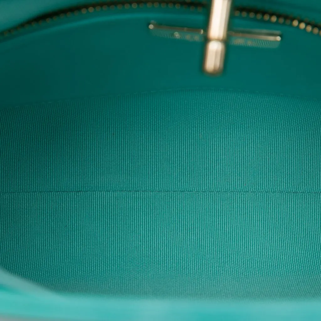 Chanel Mini Quilted Shiny Lambskin 31 Shopping Bag Blue Leather Very good - Model View