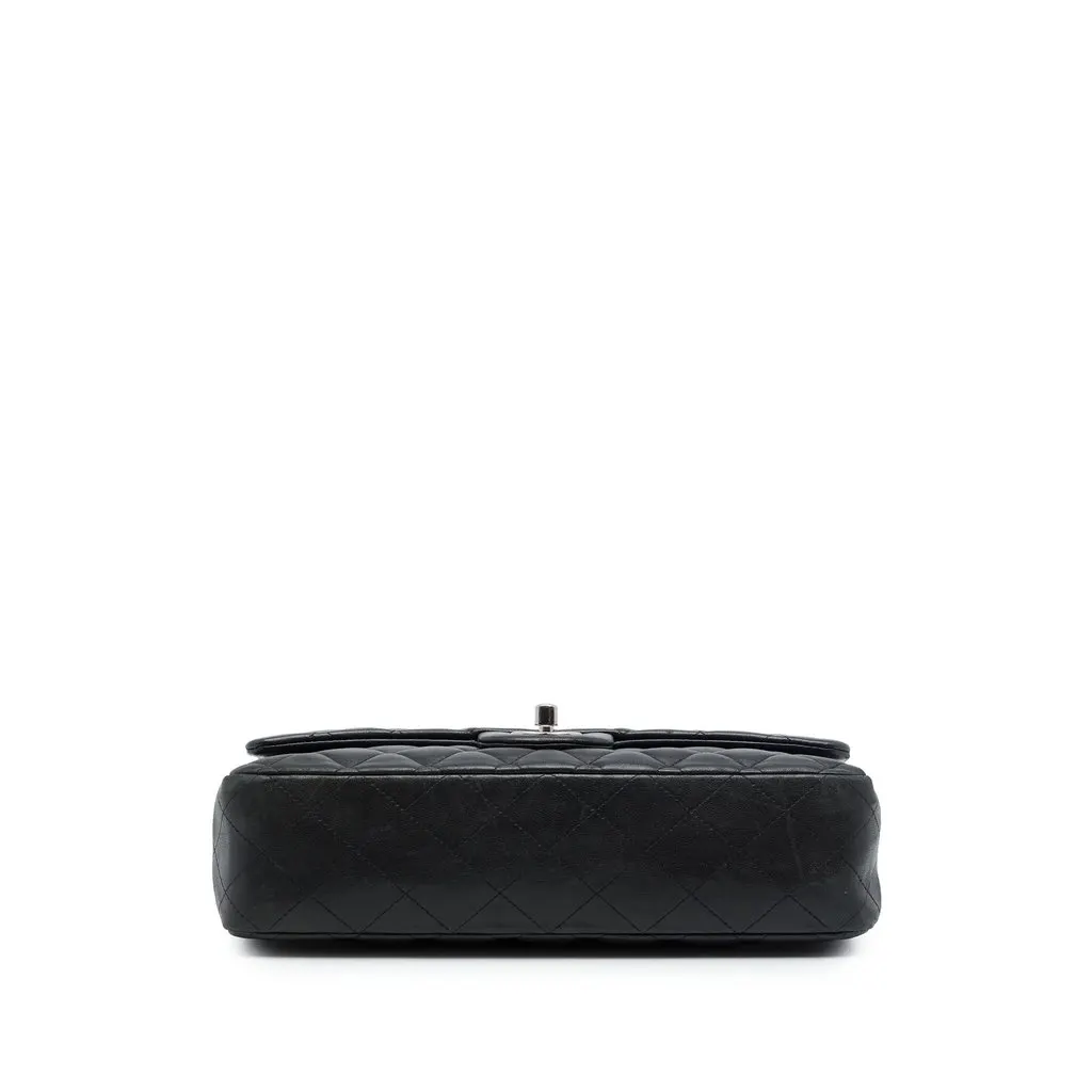 Chanel Medium Classic Lambskin Double Flap Black Leather Very good - Inside View