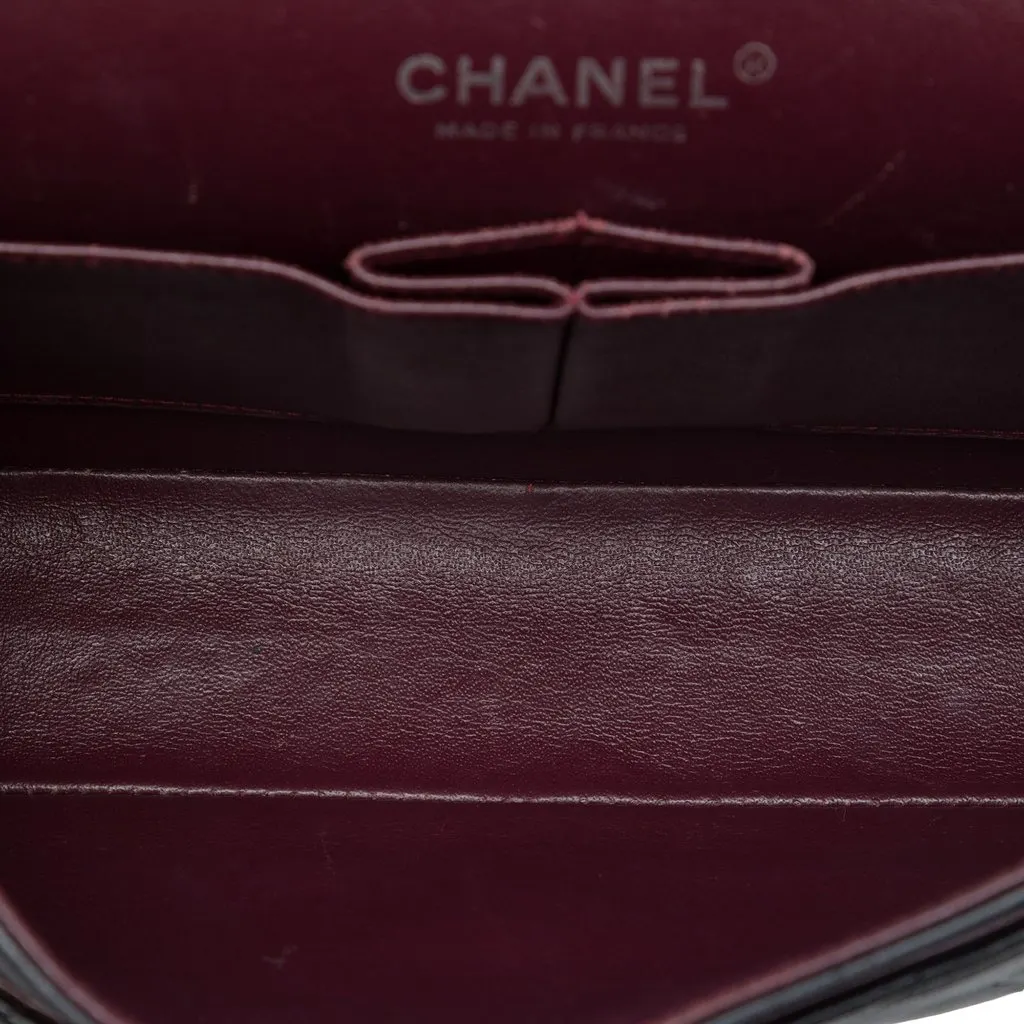 Chanel Medium Classic Lambskin Double Flap Black Leather Very good - Model View