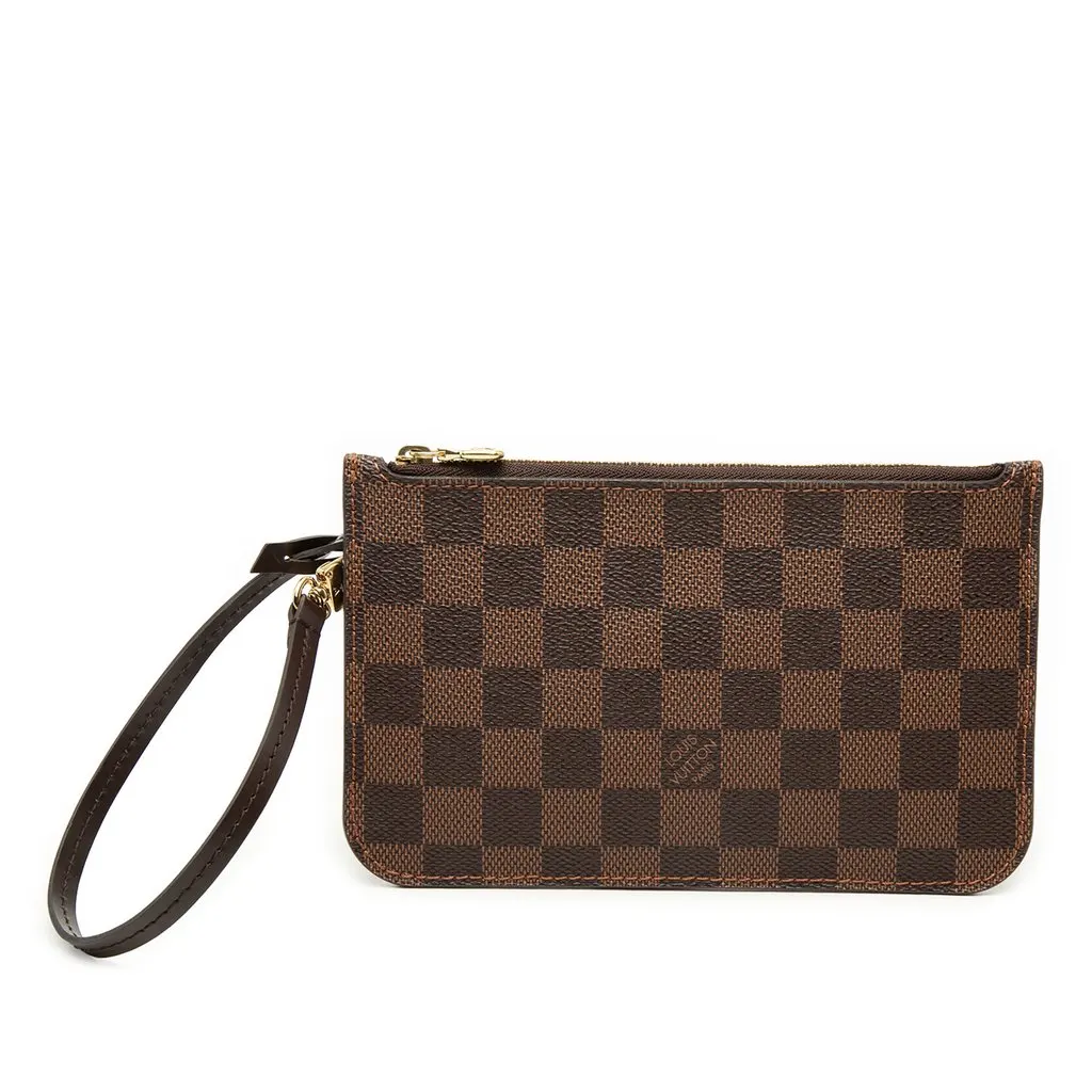 Louis Vuitton Damier Ebene Neverfull MM Pouch Brown Canvas Very good - Front View