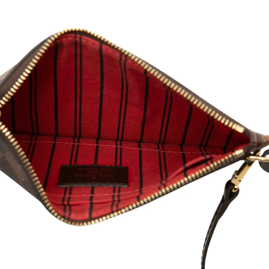 Louis Vuitton Damier Ebene Neverfull MM Pouch Brown Canvas Very good - Model View