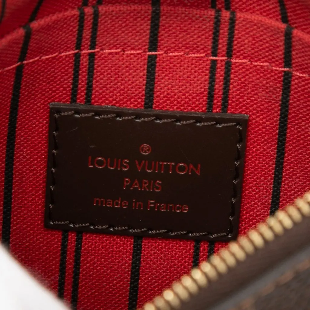Louis Vuitton Damier Ebene Neverfull MM Pouch Brown Canvas Very good - Box View