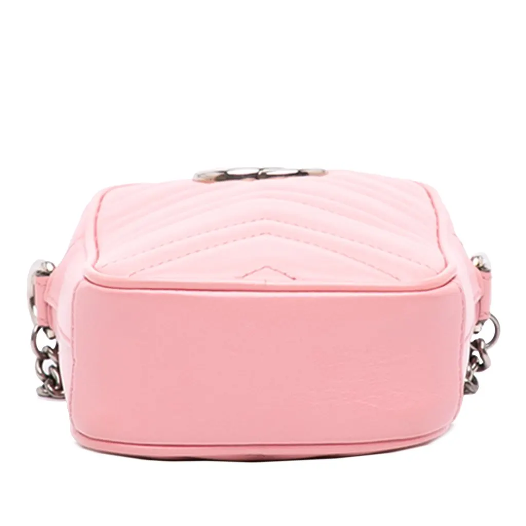 Gucci Mini GG Marmont Matelasse Leather Crossbody Pink Leather Very good - Inside View