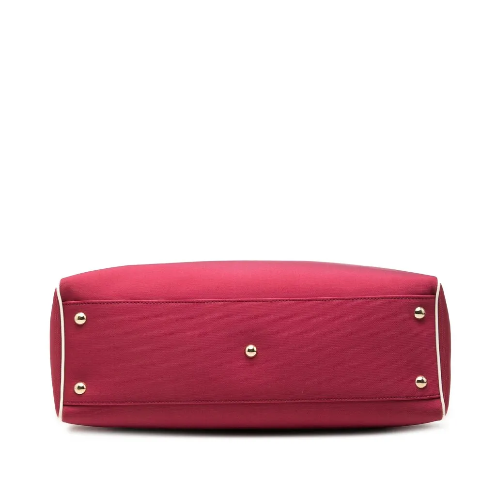 Gucci Canvas Web Tote Pink Canvas Good - Inside View