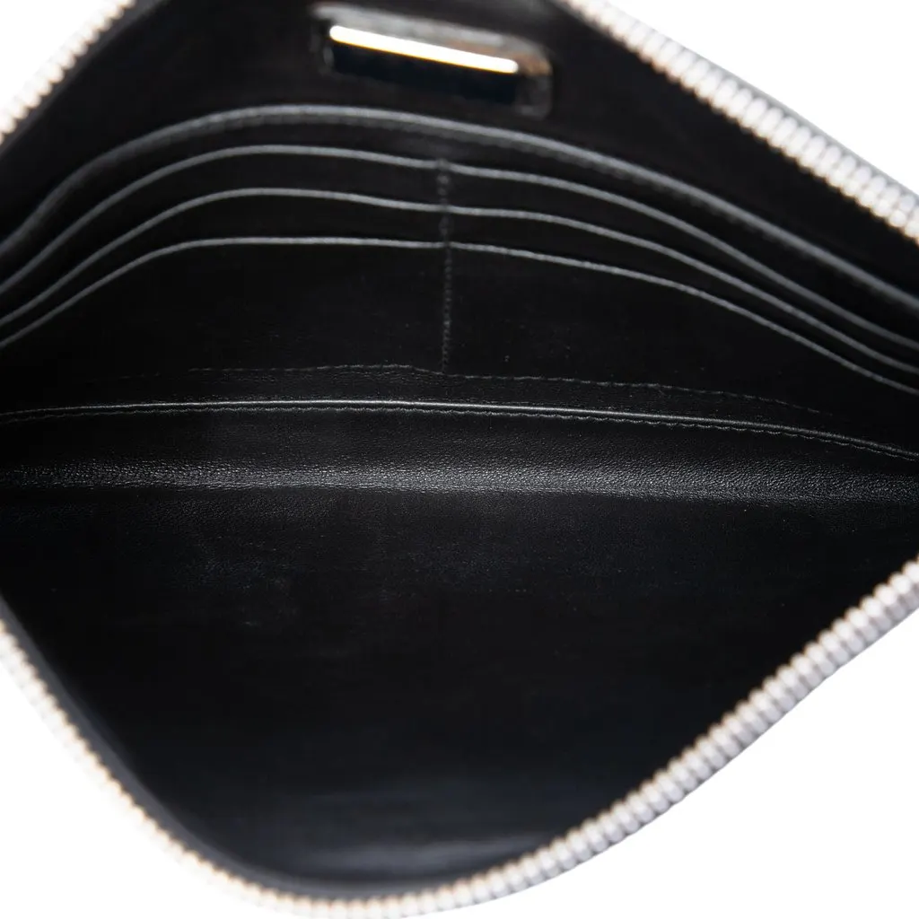 Prada Saffiano Wristlet Clutch Black Leather Very good - Model View