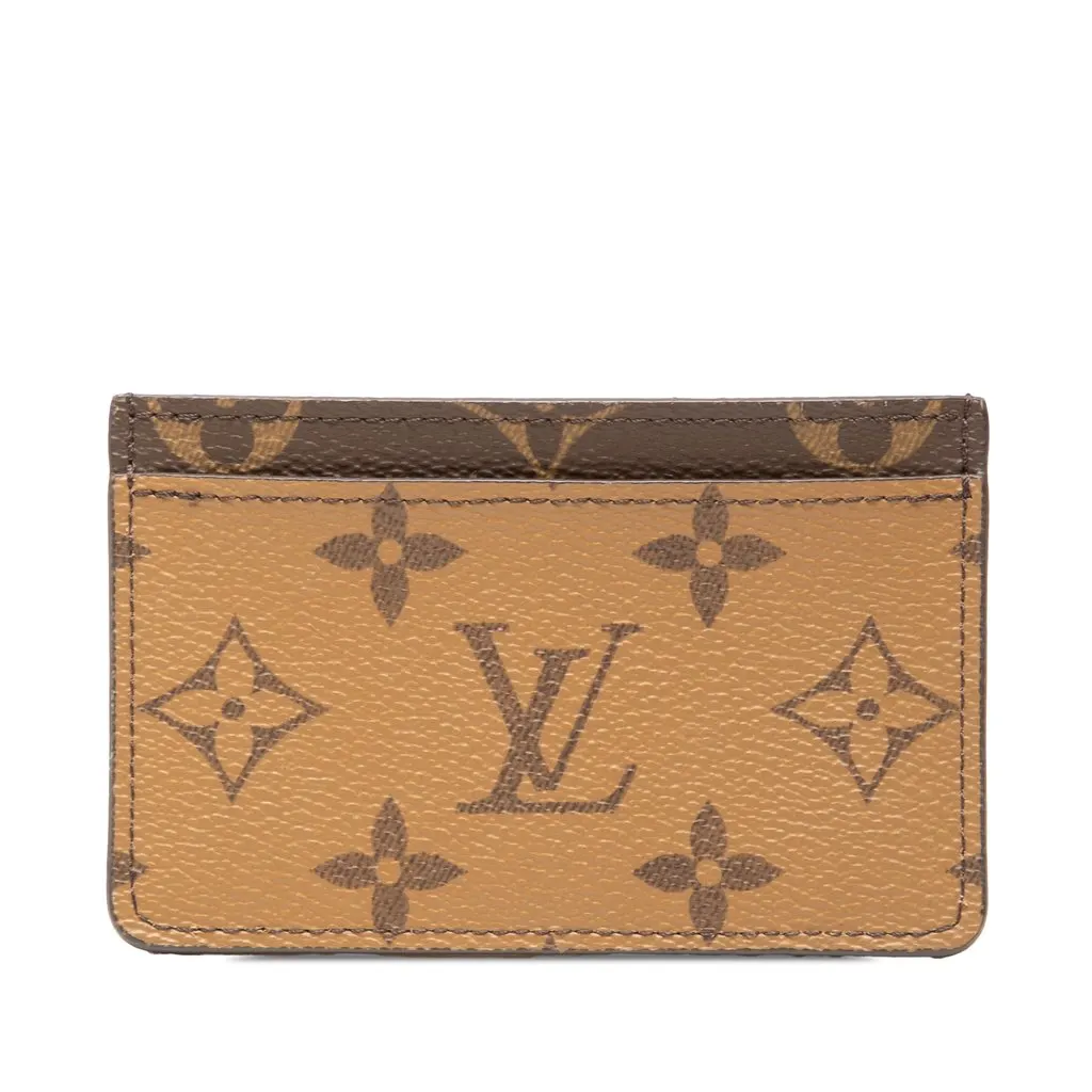 Louis Vuitton Monogram Reverse Card Holder Brown Canvas Very good - Front View