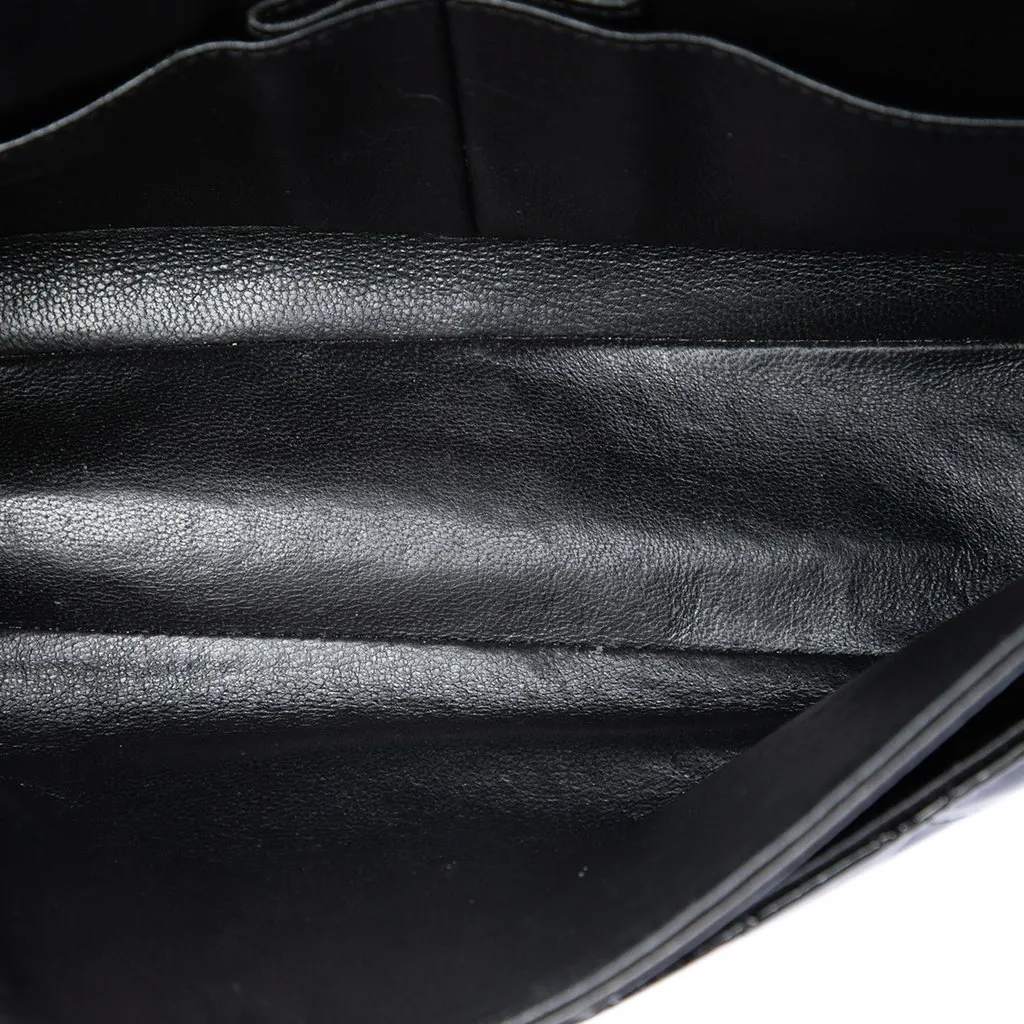 Chanel Medium Classic Patent Double Flap Black Leather Very good - Model View
