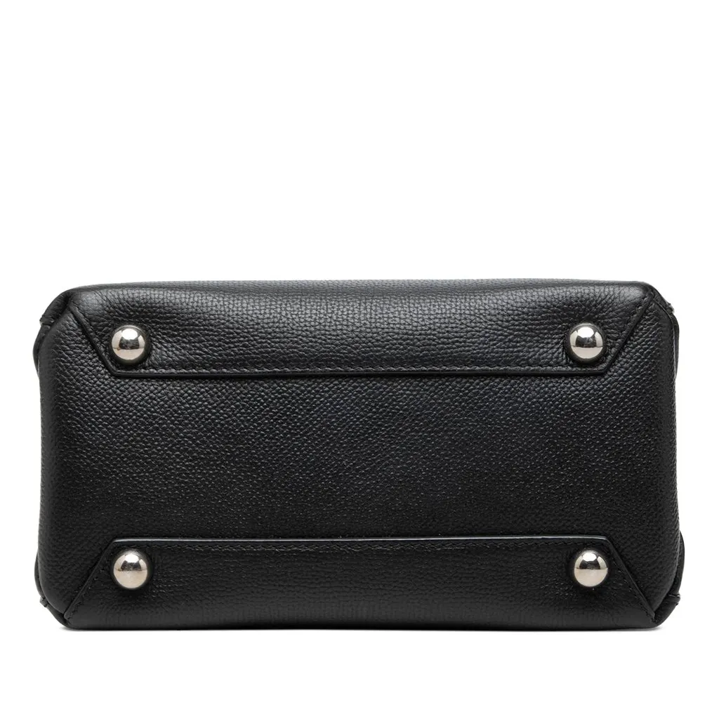 Burberry Baby Grained Calfskin Grommet Banner Satchel Black Leather Good - Inside View
