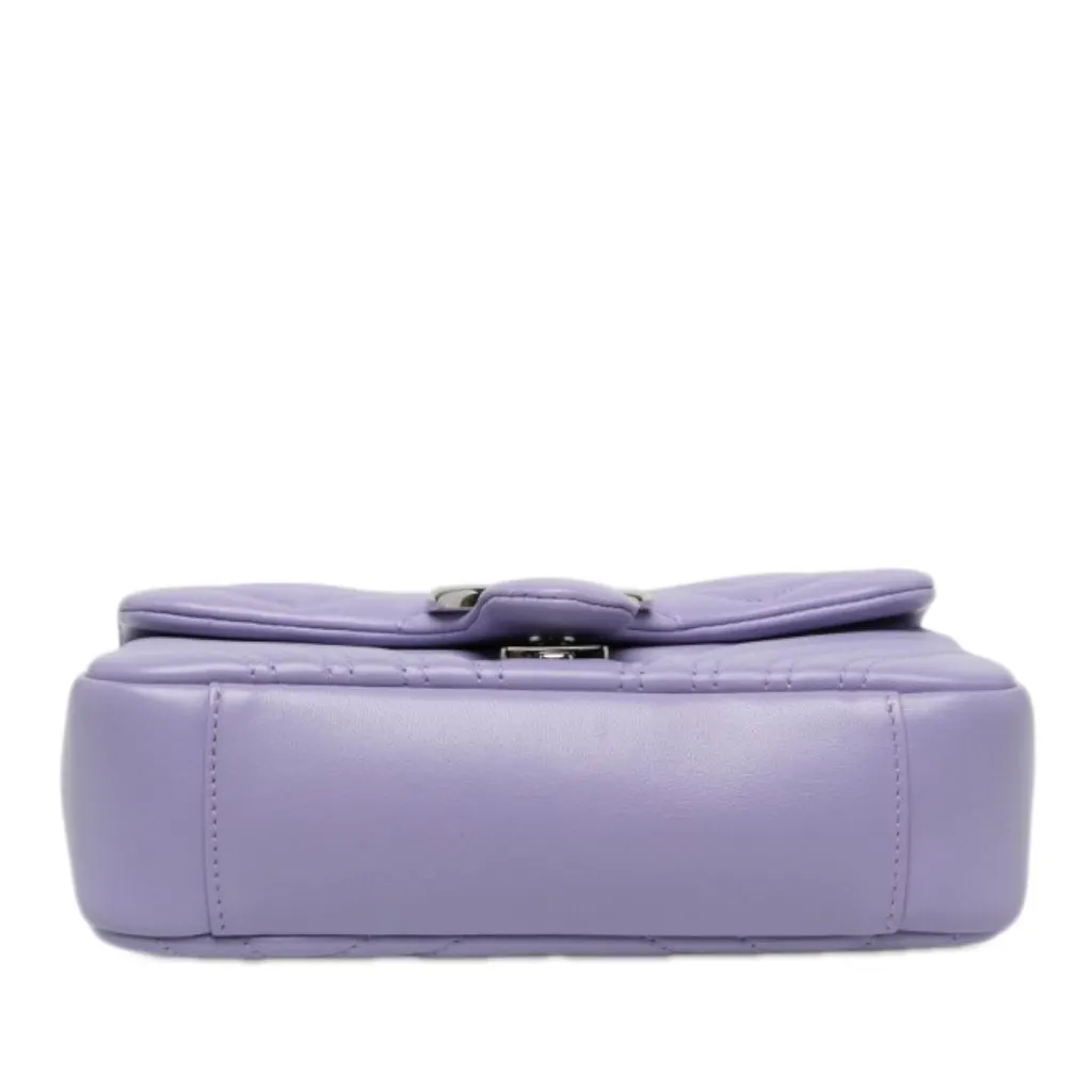 Gucci Small GG Marmont Matelasse Calfskin Shoulder Bag Purple Leather Very good - Inside View