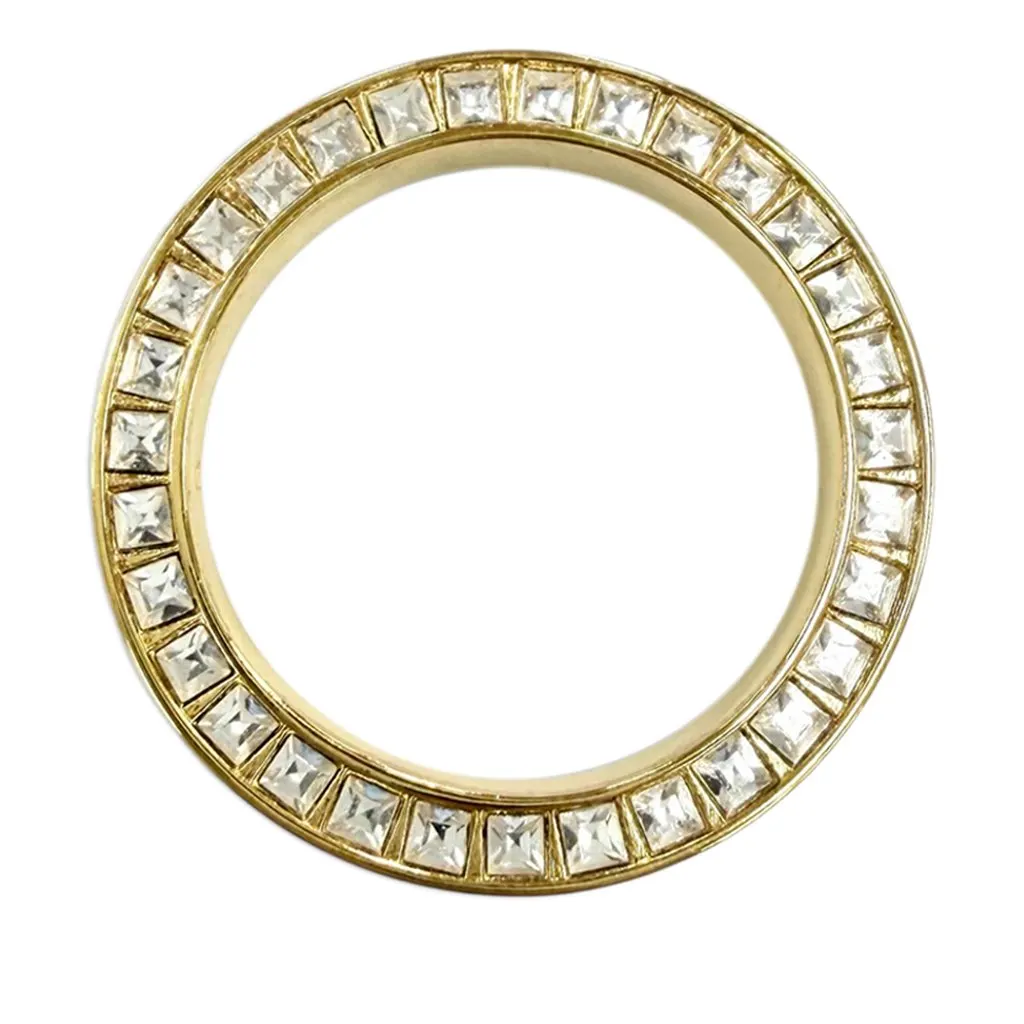 Dior Gold Plated Strass and Lacquer Night Code Band Ring Gold Metal Very good - Back View