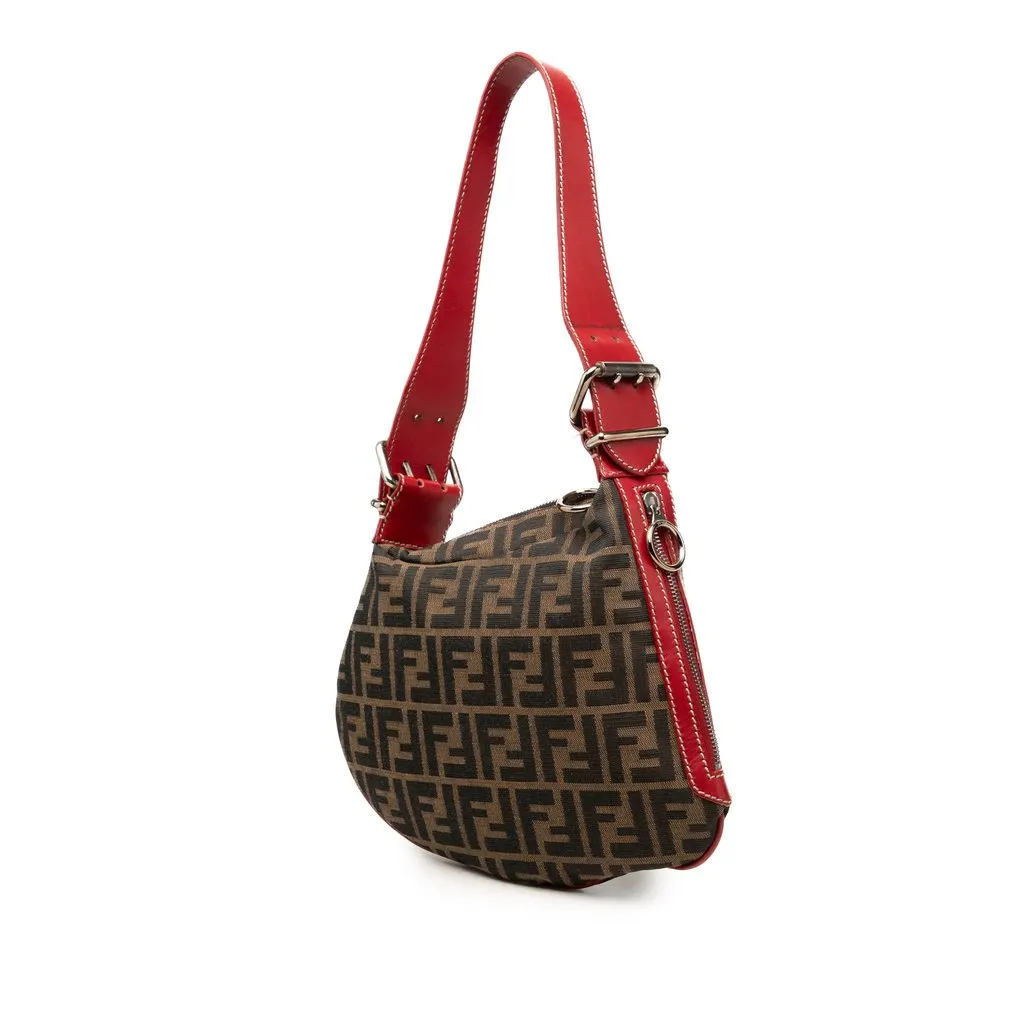 Fendi Zucca Canvas Oyster Hobo Brown Canvas Very good - Back View