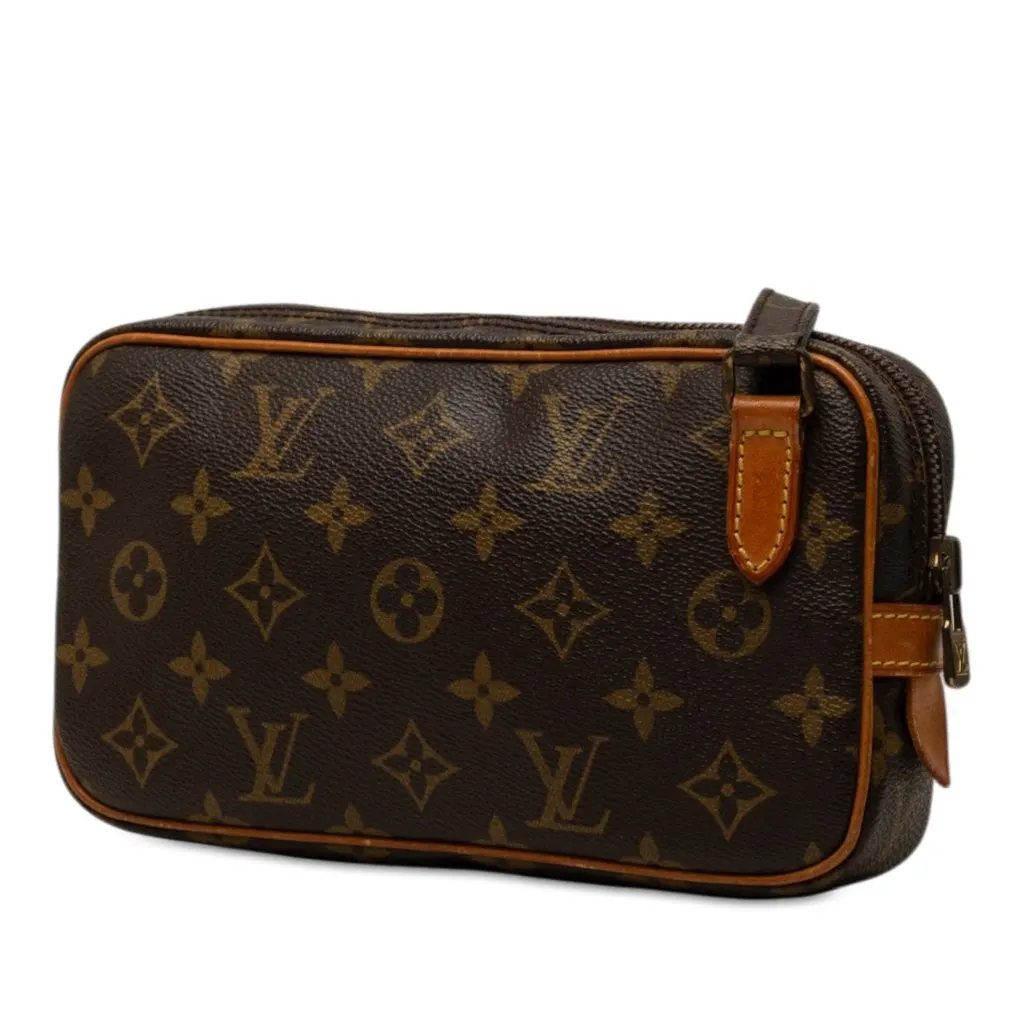 Louis Vuitton Monogram Pochette Marly Bandouliere Brown Canvas Good - Back View