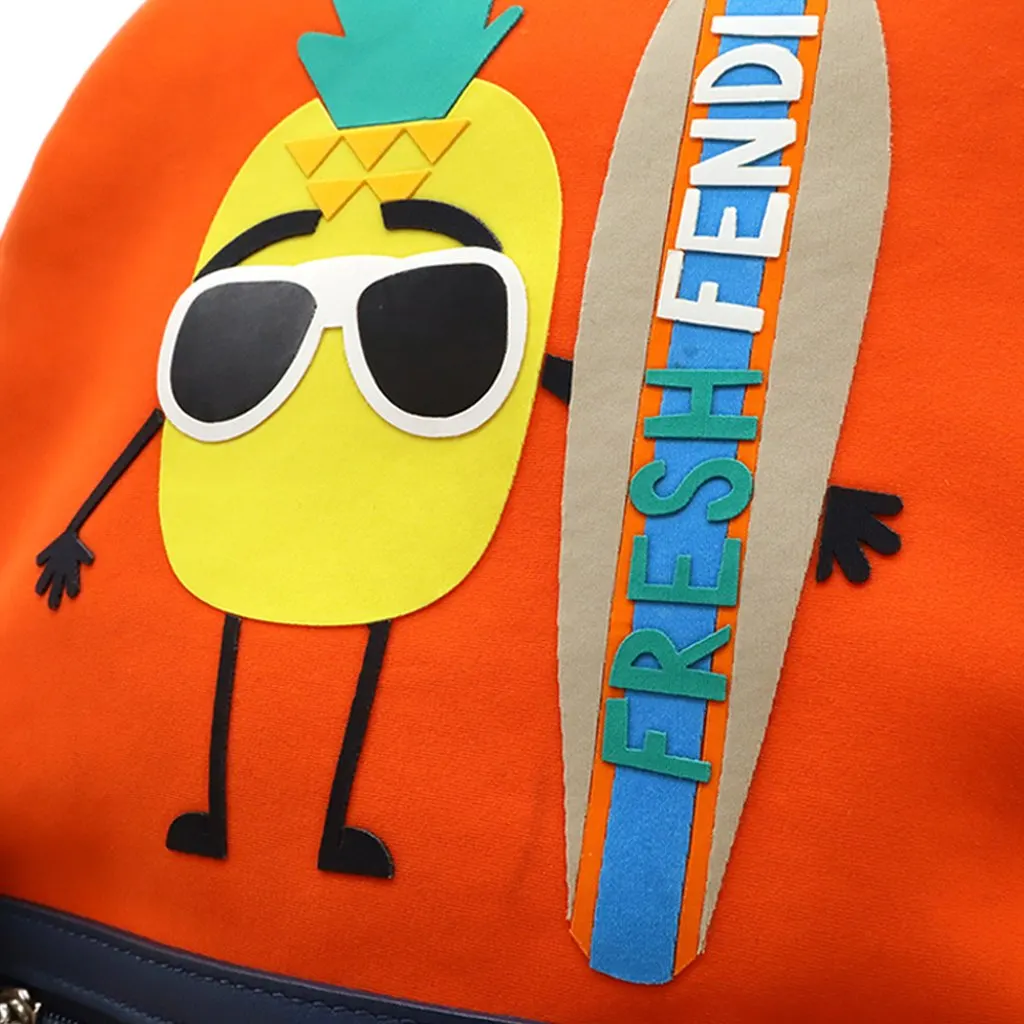 Fendi Neoprene Pineapple Backpack Orange Very good - Model View