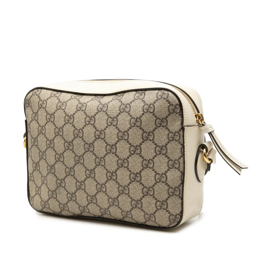 Gucci Small GG Supreme Horsebit 1955 Crossbody Beige Very good - Back View