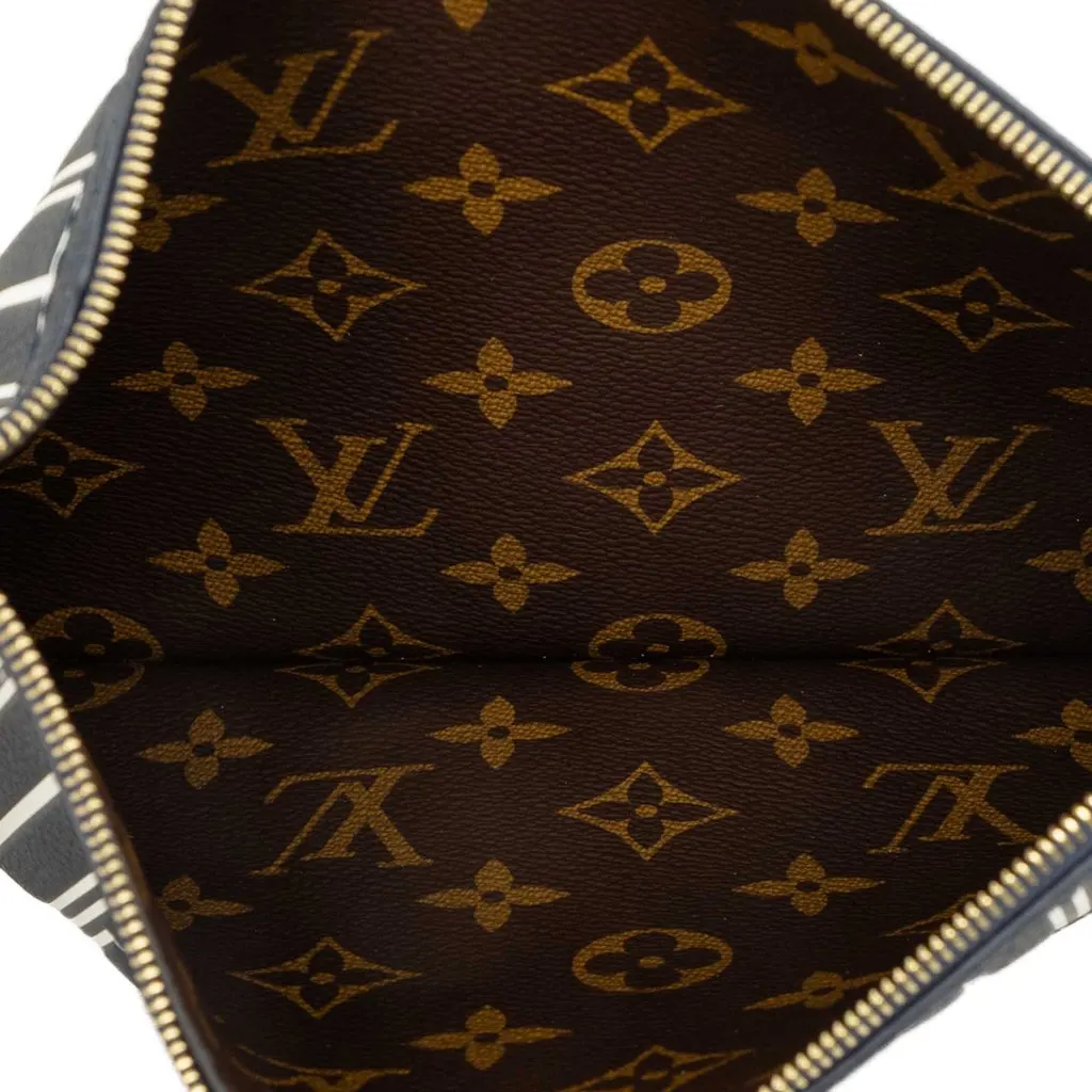 Louis Vuitton Calfskin Neverfull Inside Out MM Pouch Blue Leather Very good - Model View